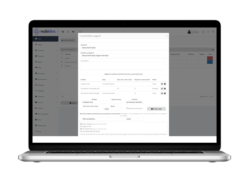 Nubidoc: Gestión de mutuas para clínicas: coberturas, volantes y liquidaciones